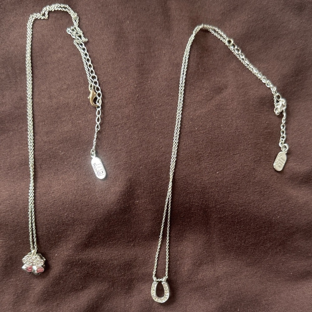 Source Unknown Silver and Pink Necklace Set